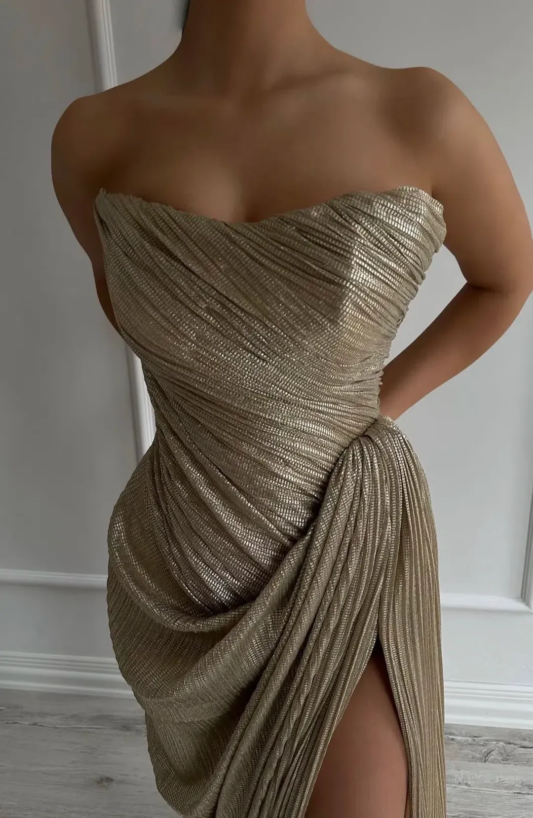 Atele Ankand Gold Dress  for rent on The Volte - main image