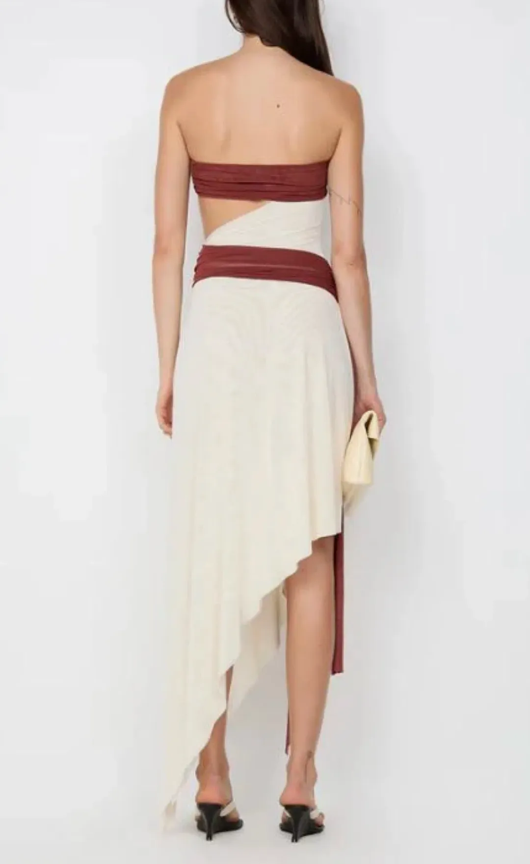 Bec and Bridge Ayla Strapless Dress in Rust Size 8 for rent on The Volte - main image
