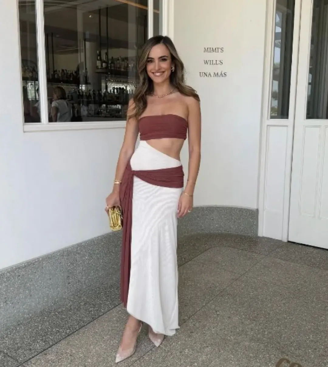 Bec and Bridge Ayla Strapless Dress in Rust Size 8 for rent on The Volte - main image