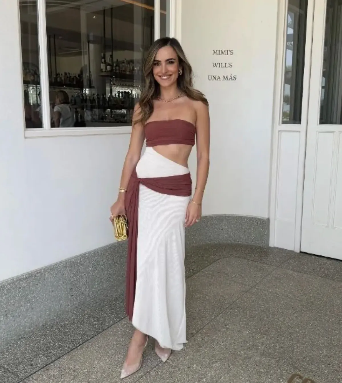 Bec and Bridge Ayla Strapless Dress in Rust Size 8 for rent on The Volte - main image