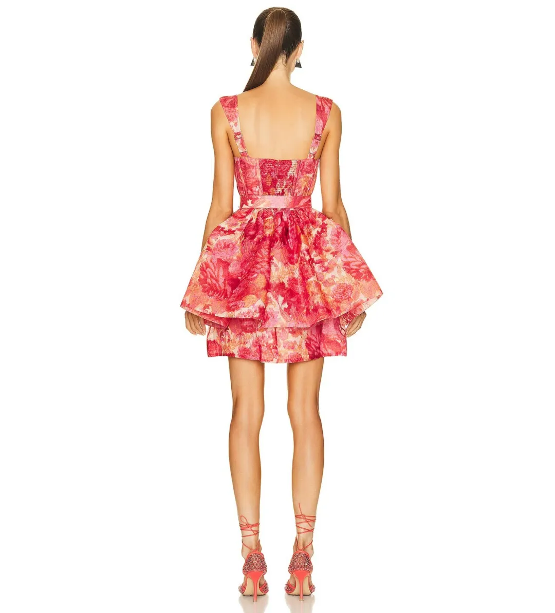 Zimmermann High Tide Mini Dress Pink Ikat Floral Size 1 AU 8-10 for rent on The Volte - main image