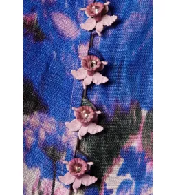 Zimmermann High Tide Buttoned Midi Dress Purple Ikat Floral Size 1 AU 10 for rent on The Volte - image 2