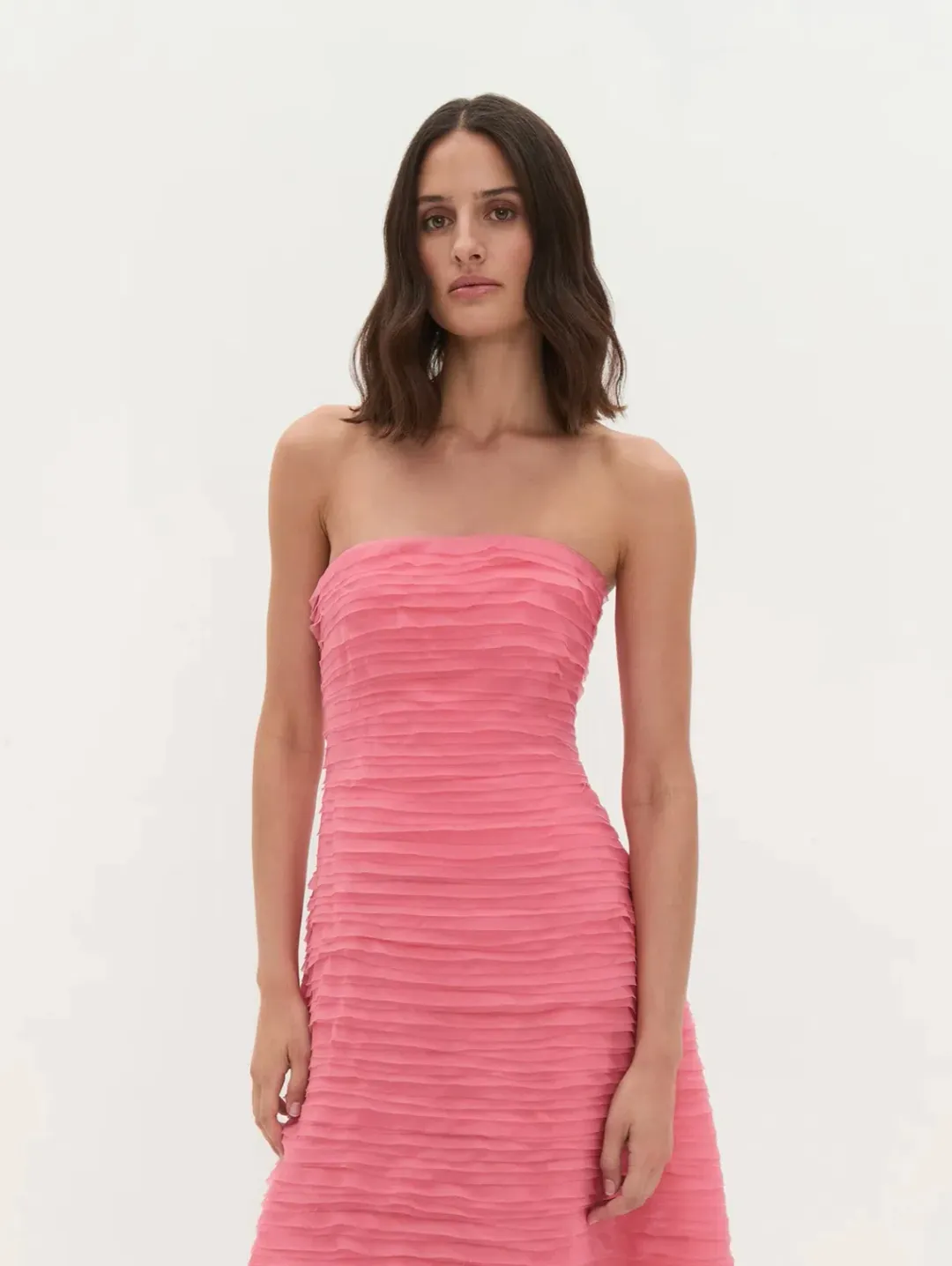 AJE Soundscape Maxi Dress in Guava Pink Size 10 for rent on The Volte - main image