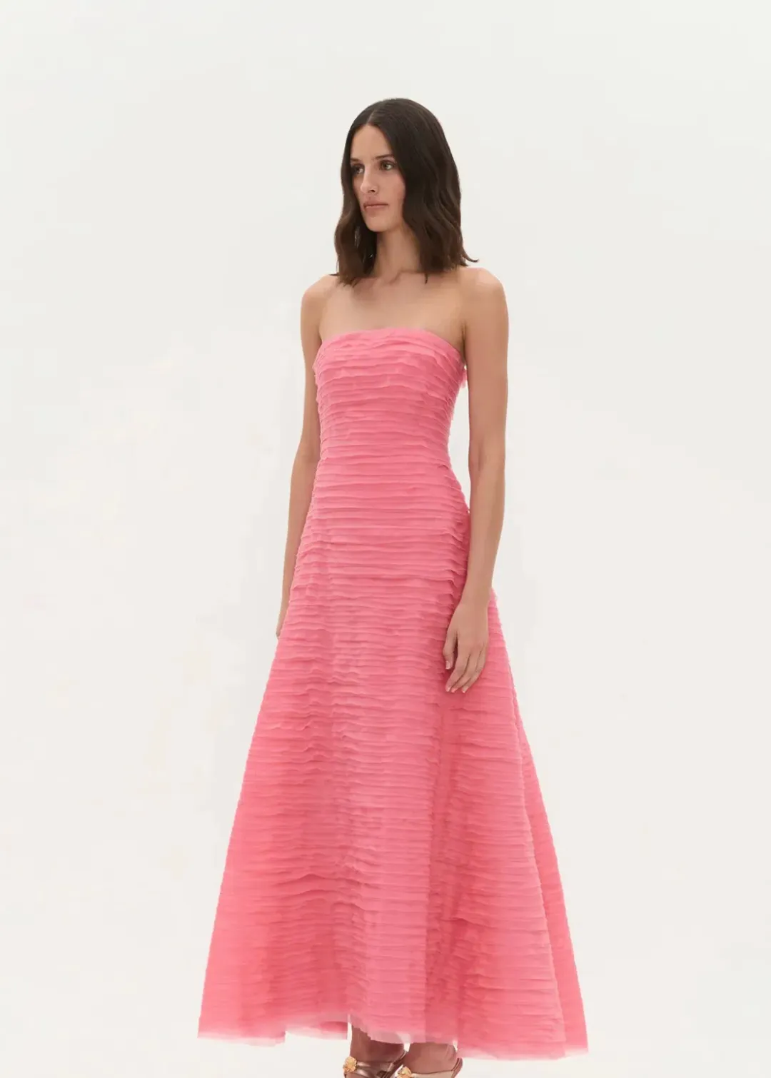 AJE Soundscape Maxi Dress in Guava Pink Size 12 for rent on The Volte - main image