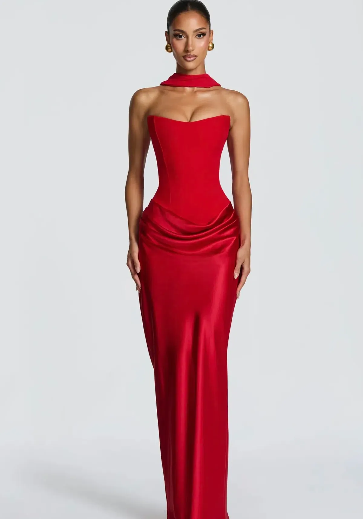 BABYBOO MAGGIE MAXI DRESS RED XS for rent on The Volte - main image