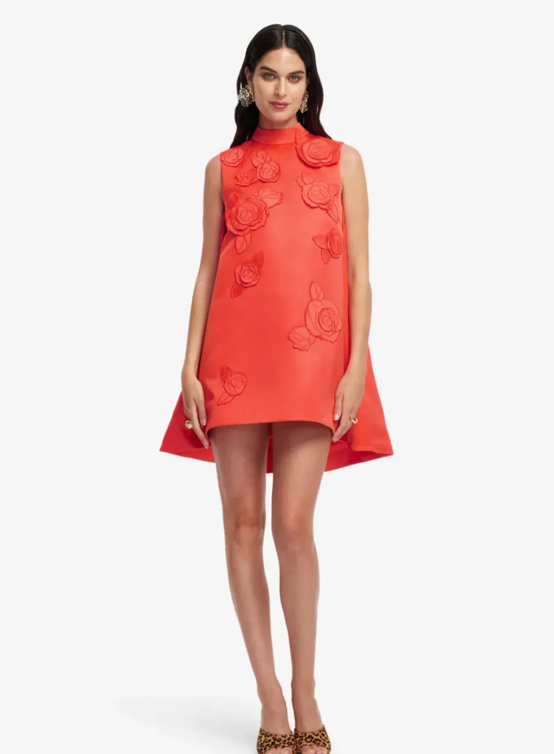 Leo Lin Fallon Appliqué Floral Mini Dress Saffron Size 16 for rent on The Volte - main image