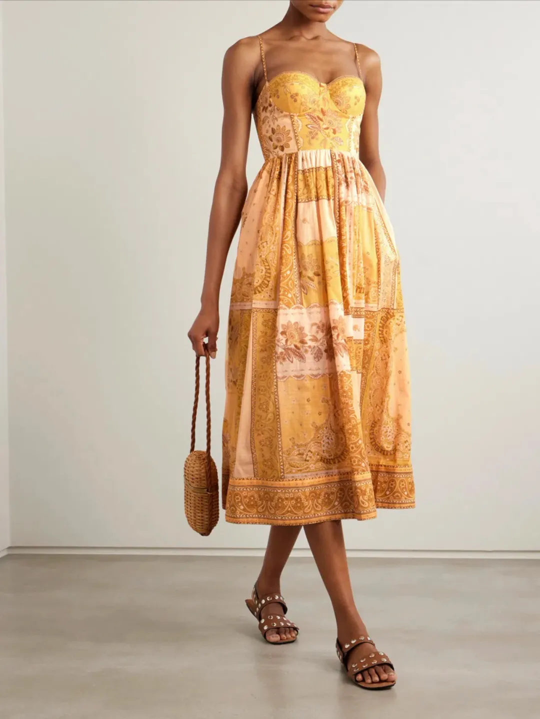 Zimmermann LUCKY CORSET MIDI DRESS Size 1/AU10 for rent on The Volte - main image