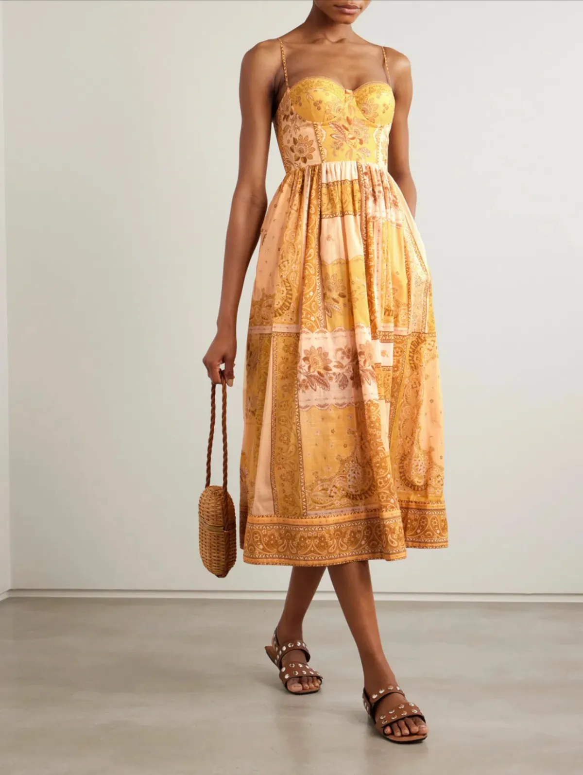 Zimmermann LUCKY CORSET MIDI DRESS Size 1/AU10 for rent on The Volte - main image