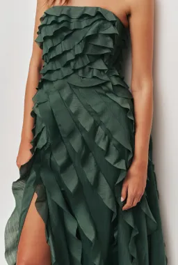 Aje Allairie Gown Size 16 Forest Green  for rent on The Volte - image 2
