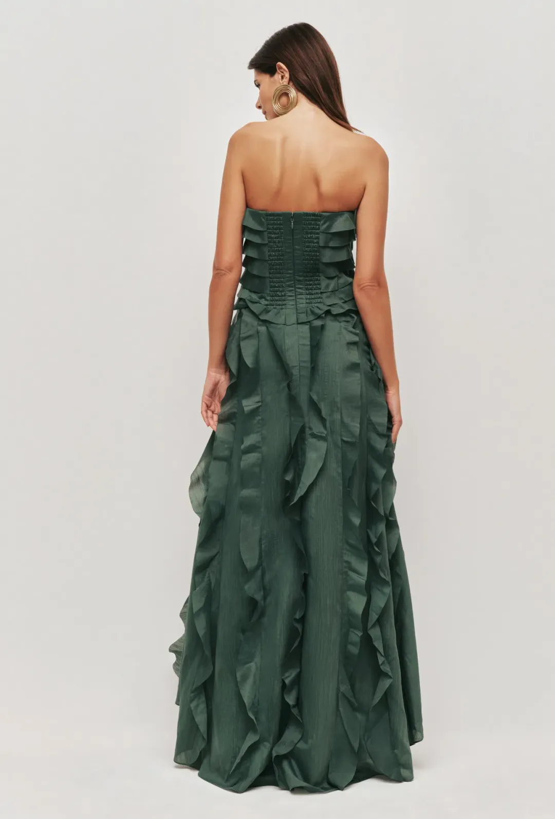 Aje Allairie Gown Size 16 Forest Green  for rent on The Volte - main image