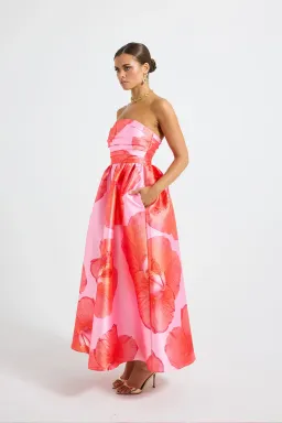 Pasduchas kalani Strapless Midi Dress size 14 raspberry for rent on The Volte - image 4