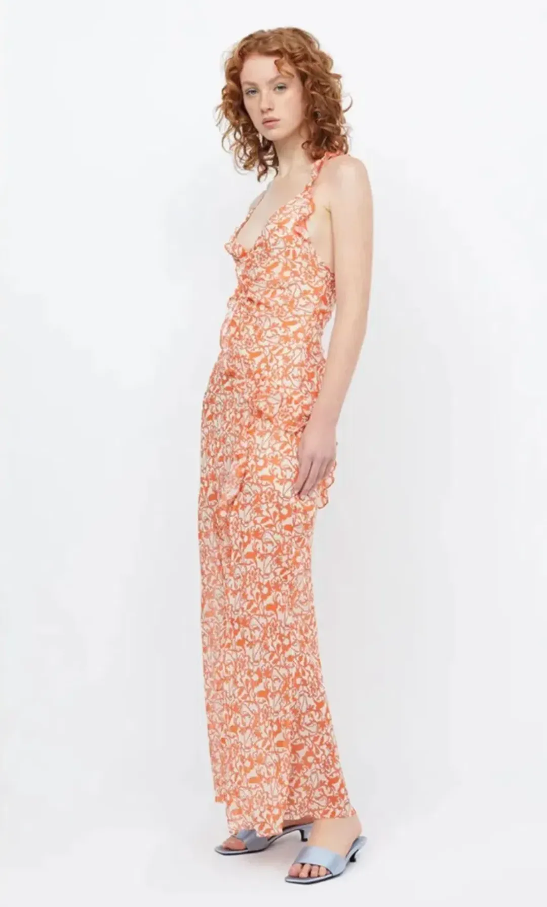 Bec & Bridge Firefly Frill Maxi Maxi orange floral size 8 for rent on The Volte - main image