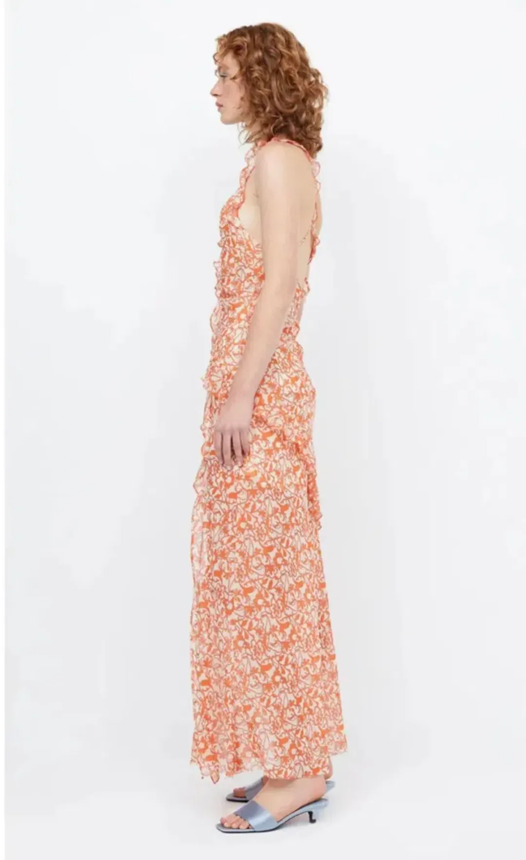 Bec & Bridge Firefly Frill Maxi Maxi orange floral size 8 for rent on The Volte - main image