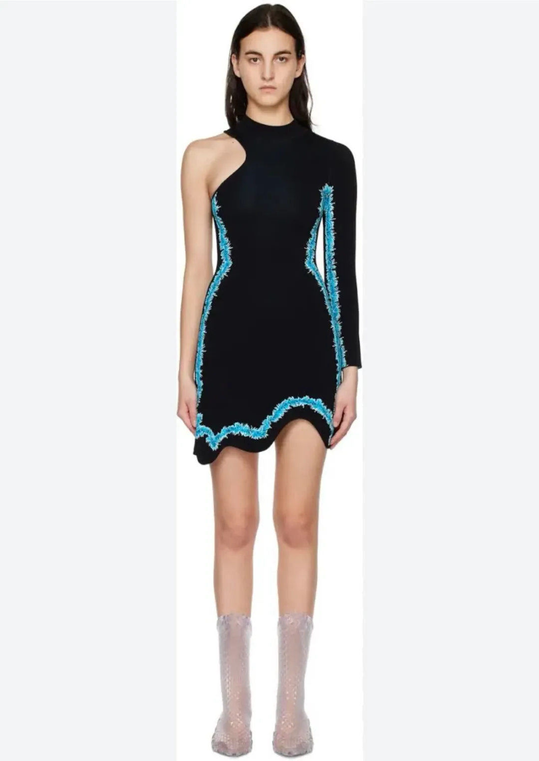 PH5 Manta Wavy One-Sleeve Mini Dress size M for rent on The Volte - main image