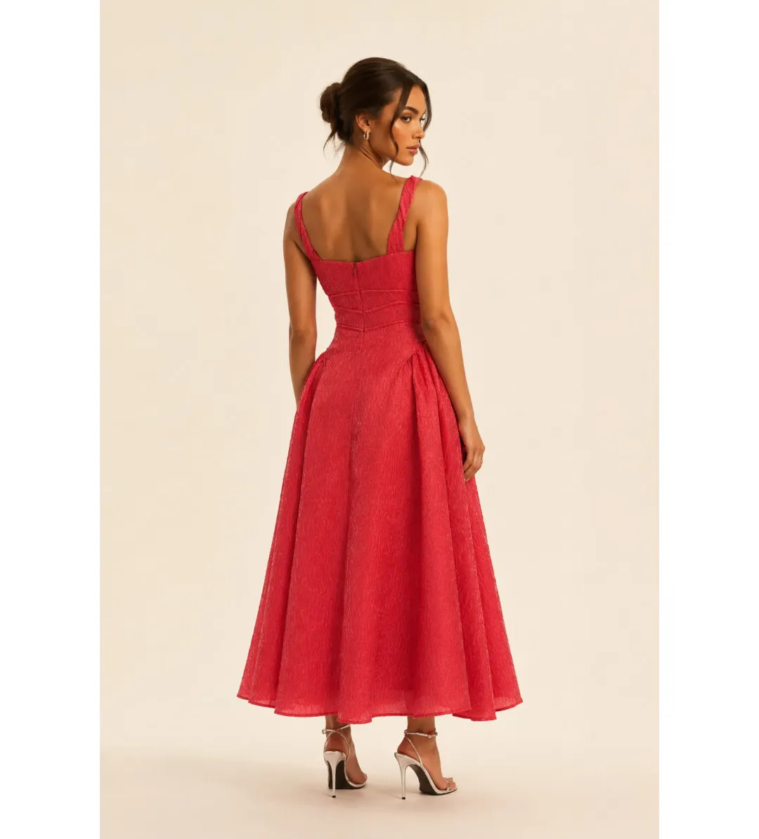 Rachel Gilbert Sophy Strap Midi Dress in Pink Size AU 8 for rent on The Volte - main image