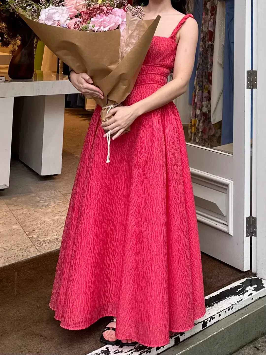 Rachel Gilbert Sophy Strap Midi Dress in Pink Size AU 8 for rent on The Volte - main image