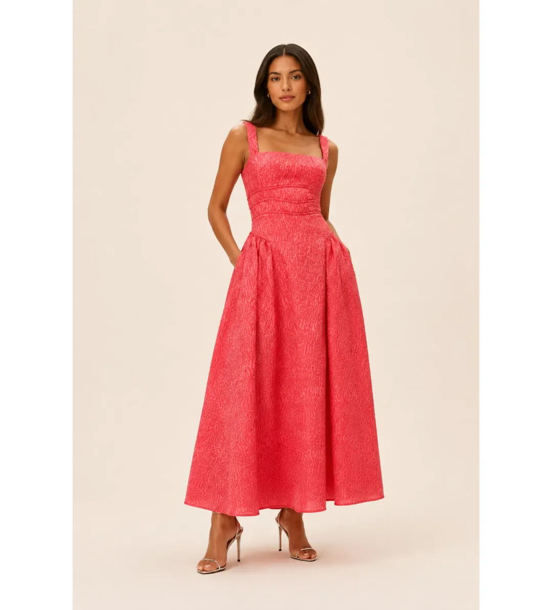 Rachel Gilbert Sophy Strap Midi Dress in Pink Size AU 8 for rent on The Volte - main image