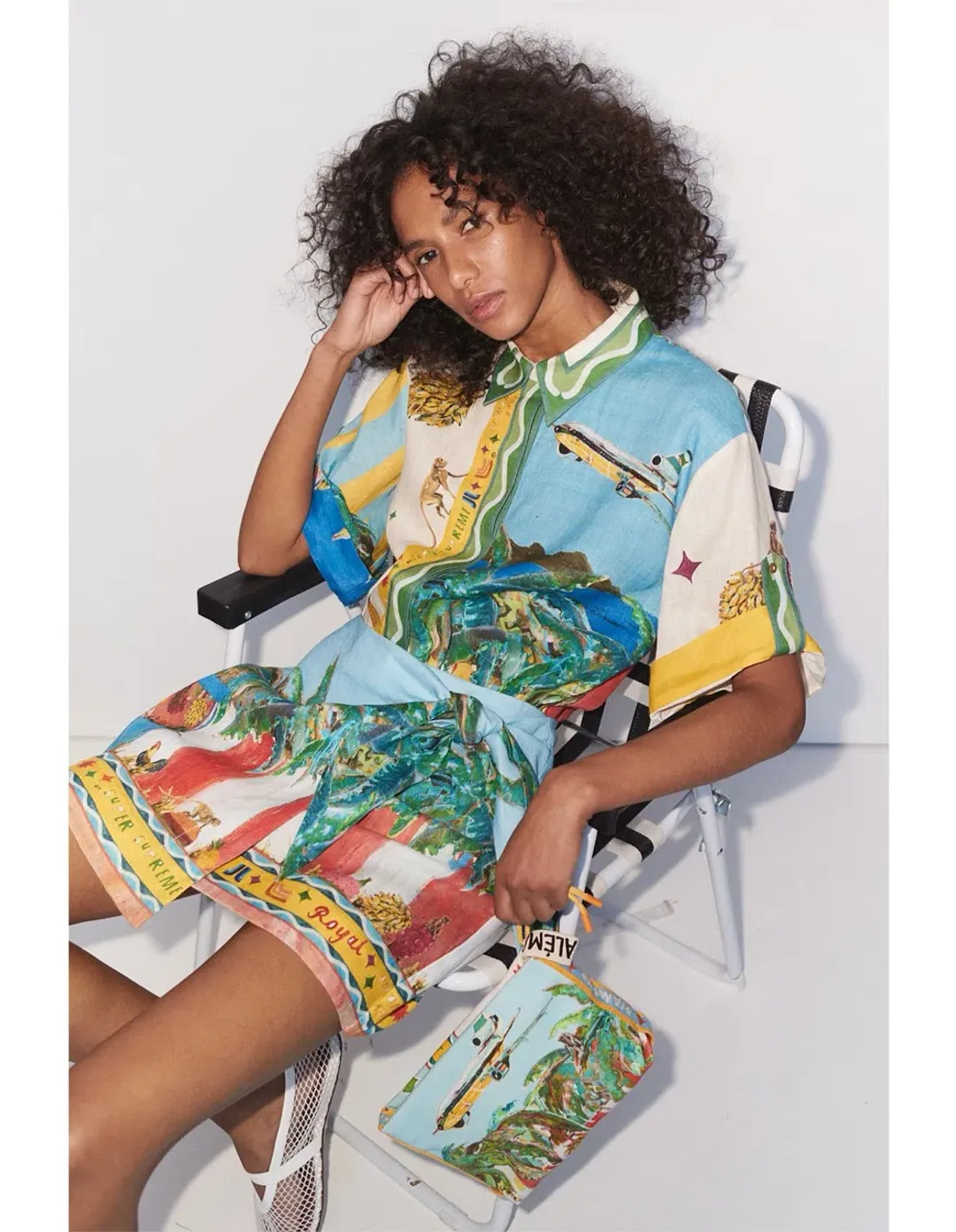 ALEMAIS All Aboard Linen Shirt and Skirt Set Size 10 AU for rent on The Volte - main image