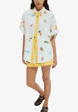 ALEMAIS Blue Marlin Embroidered Shirt & Skirt Set Size 10 AU for rent on The Volte - image 5