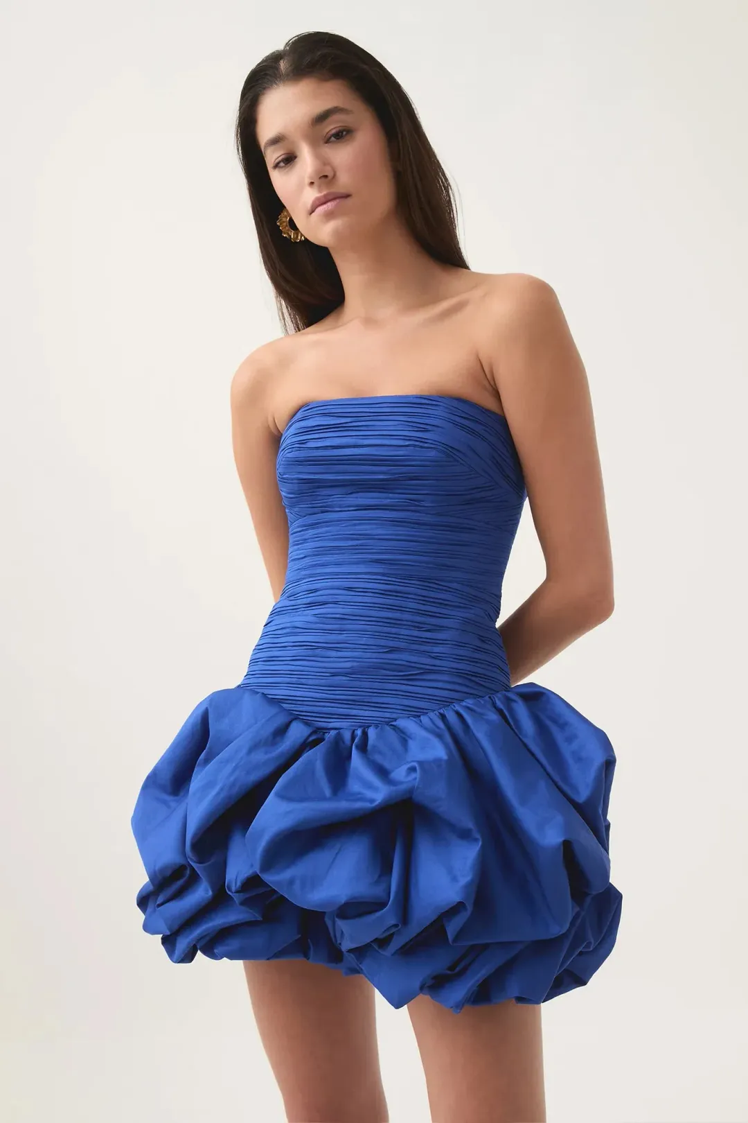 Aje - Violette Bubble Hem Mini Dress in Cobalt - Size 10 for rent on The Volte - main image