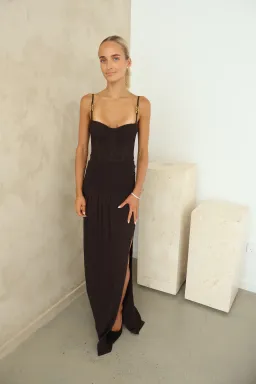 Manning Cartell Double Time Pleat Maxi Dress Dark Chocolate Size 6 for rent on The Volte - image 8