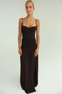 Manning Cartell Double Time Pleat Maxi Dress Dark Chocolate Size 6 for rent on The Volte - image 2
