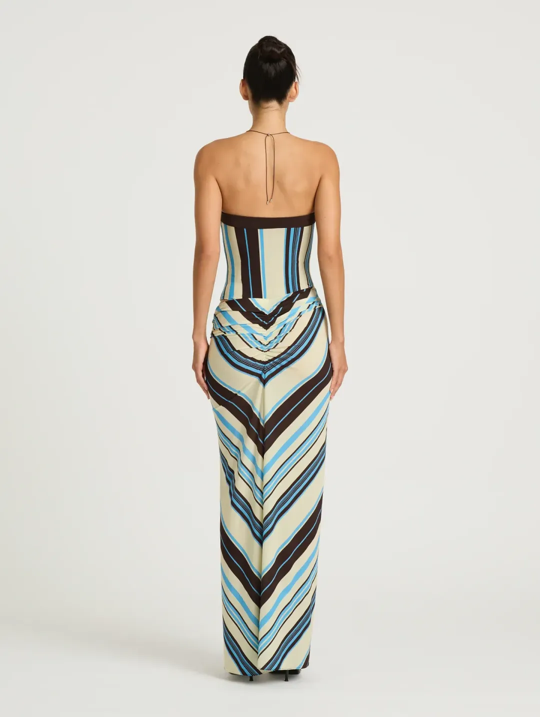Benni Rumi Strapless Maxi Dress size 6 Ocean Stripe  for rent on The Volte - main image