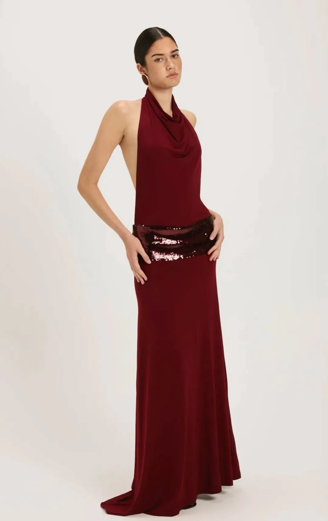 Ance Gria Adele Gown size 8 in wine  for rent on The Volte - main image