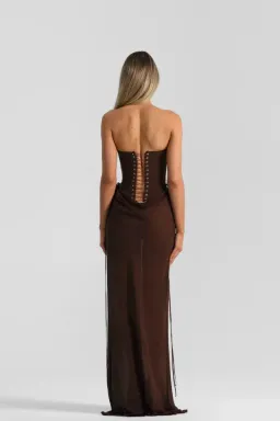 Natalie Rolt  Verity Bustier & Allira Skirt Espresso, size 0 (au6) for rent on The Volte - image 3