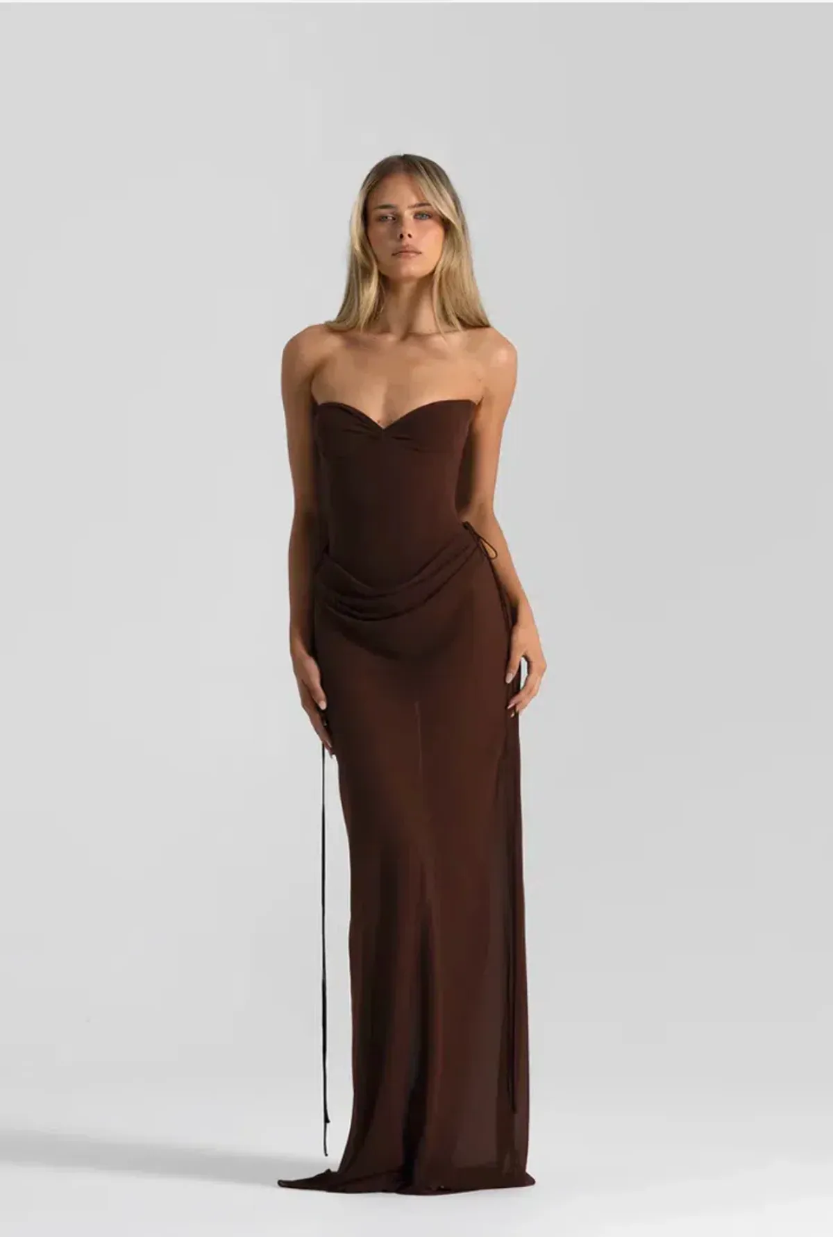 Natalie Rolt  Verity Bustier & Allira Skirt Espresso, size 0 (au6) for rent on The Volte - main image