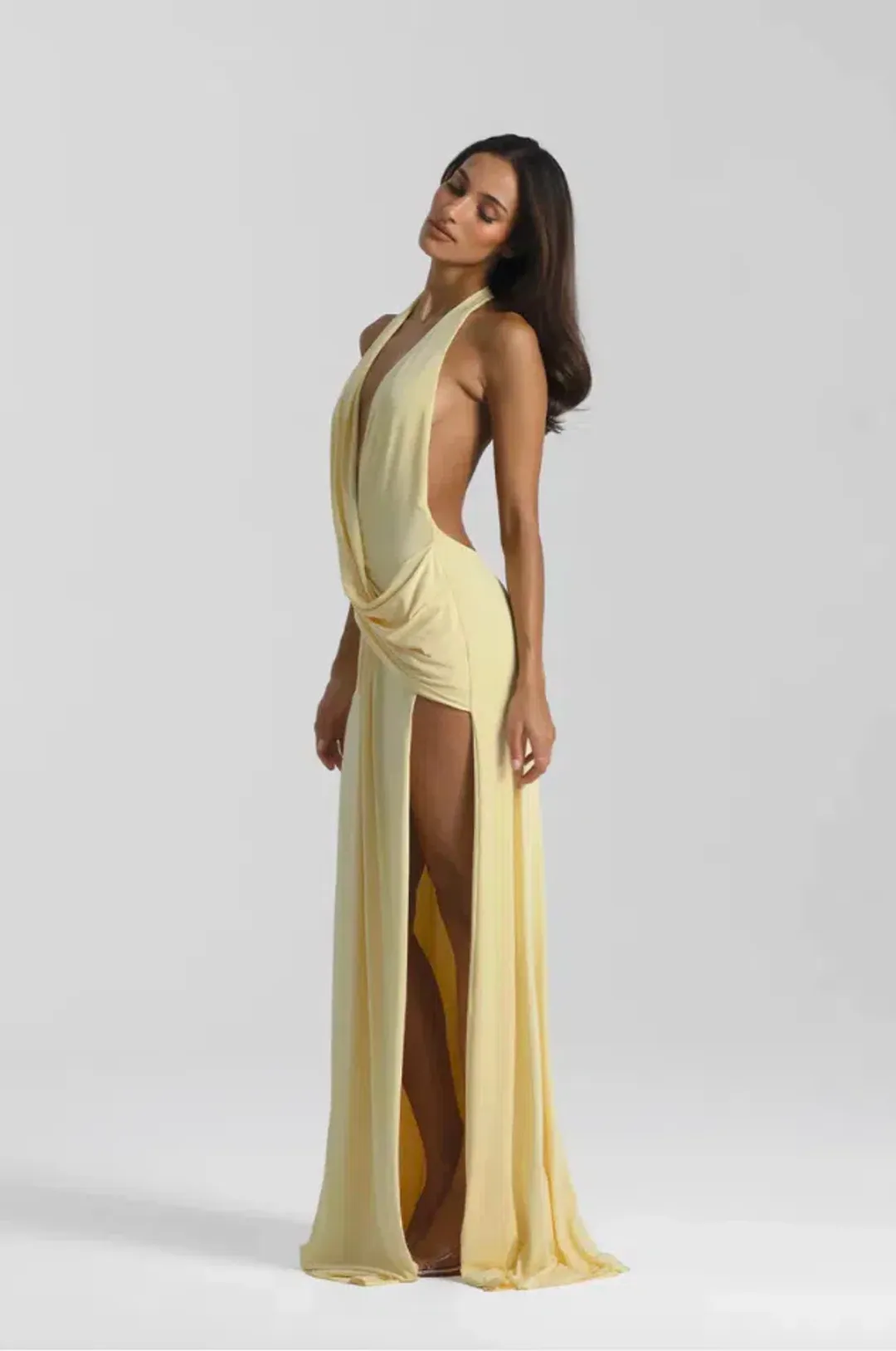 Natalie rolt, Winona Gown, Size 1 (au8) lemon for rent on The Volte - main image
