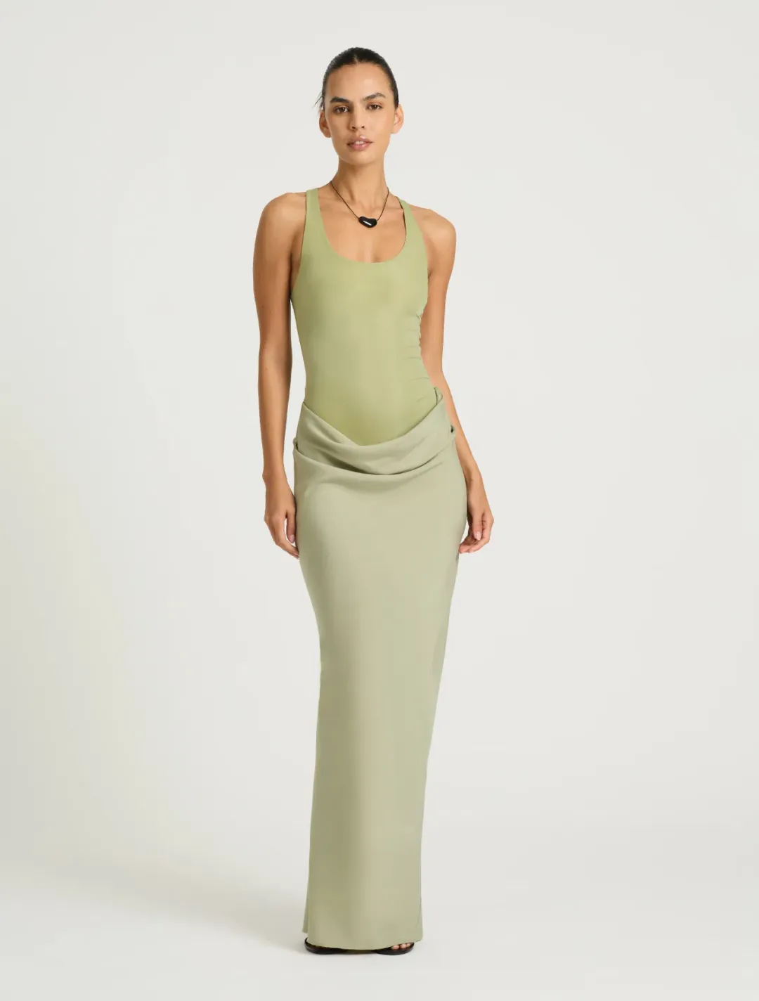 Benni Jade Maxi Dress Size 6 Pistachio  for rent on The Volte - main image