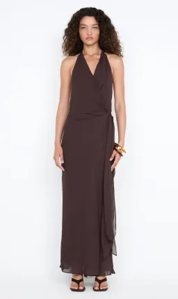 Bec & Bridge SONEVA WRAP DRESS - Dark chocolate size 8 for rent on The Volte - image 2