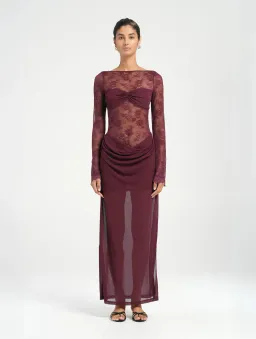 Benni Oskar Maxi Dress Size 6 Plum for rent on The Volte - image 1