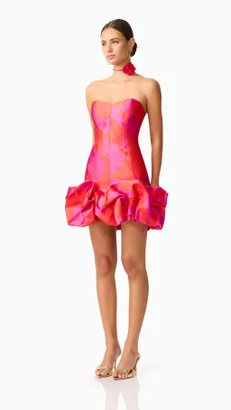 Elliatt Eloise Strapless Mini Dress in Pink and Red Size M (10) for rent on The Volte - image 2