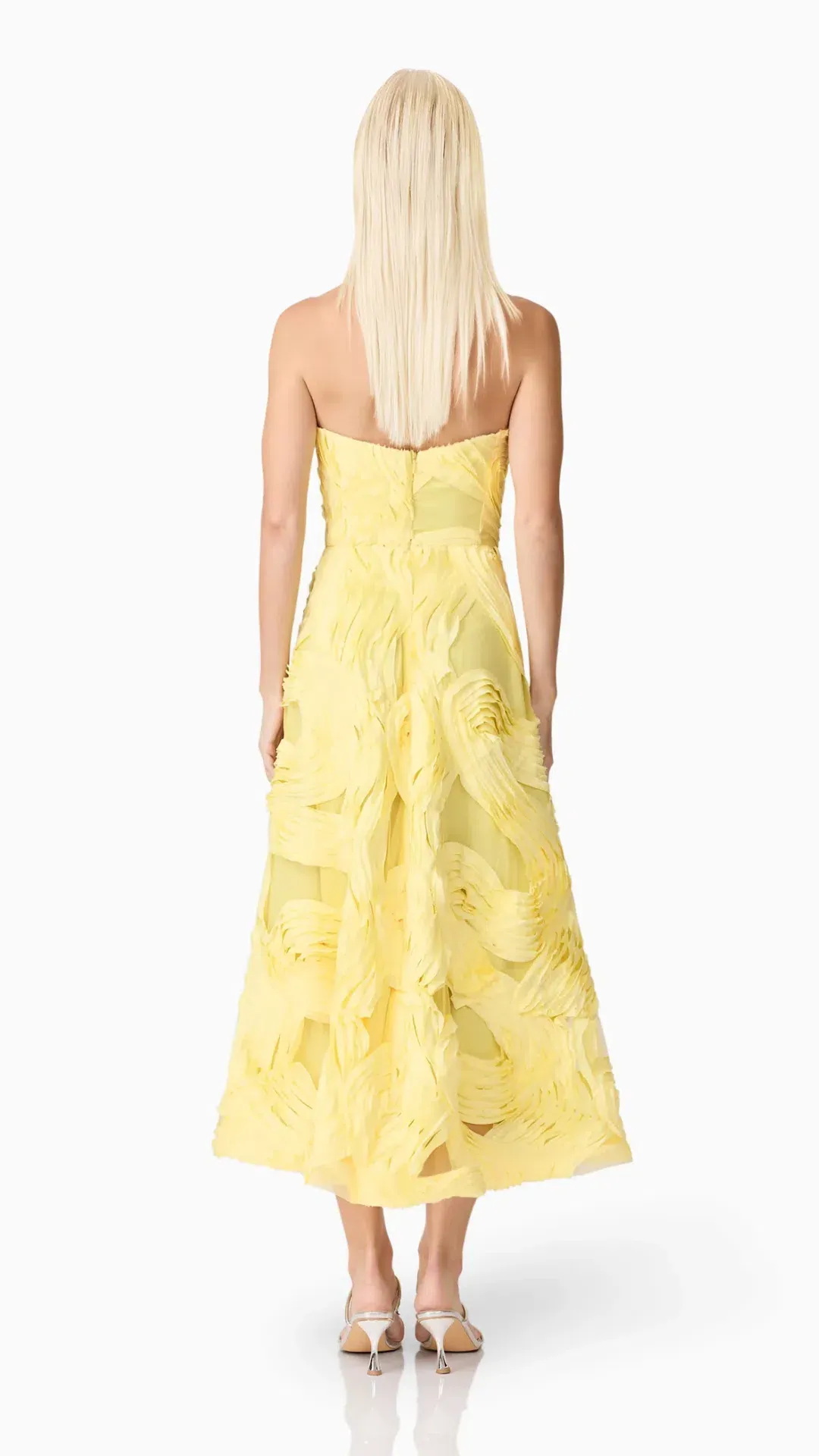 Elliatt Asher Sweetheart Midi Dress in Yellow Size S (8) for rent on The Volte - main image
