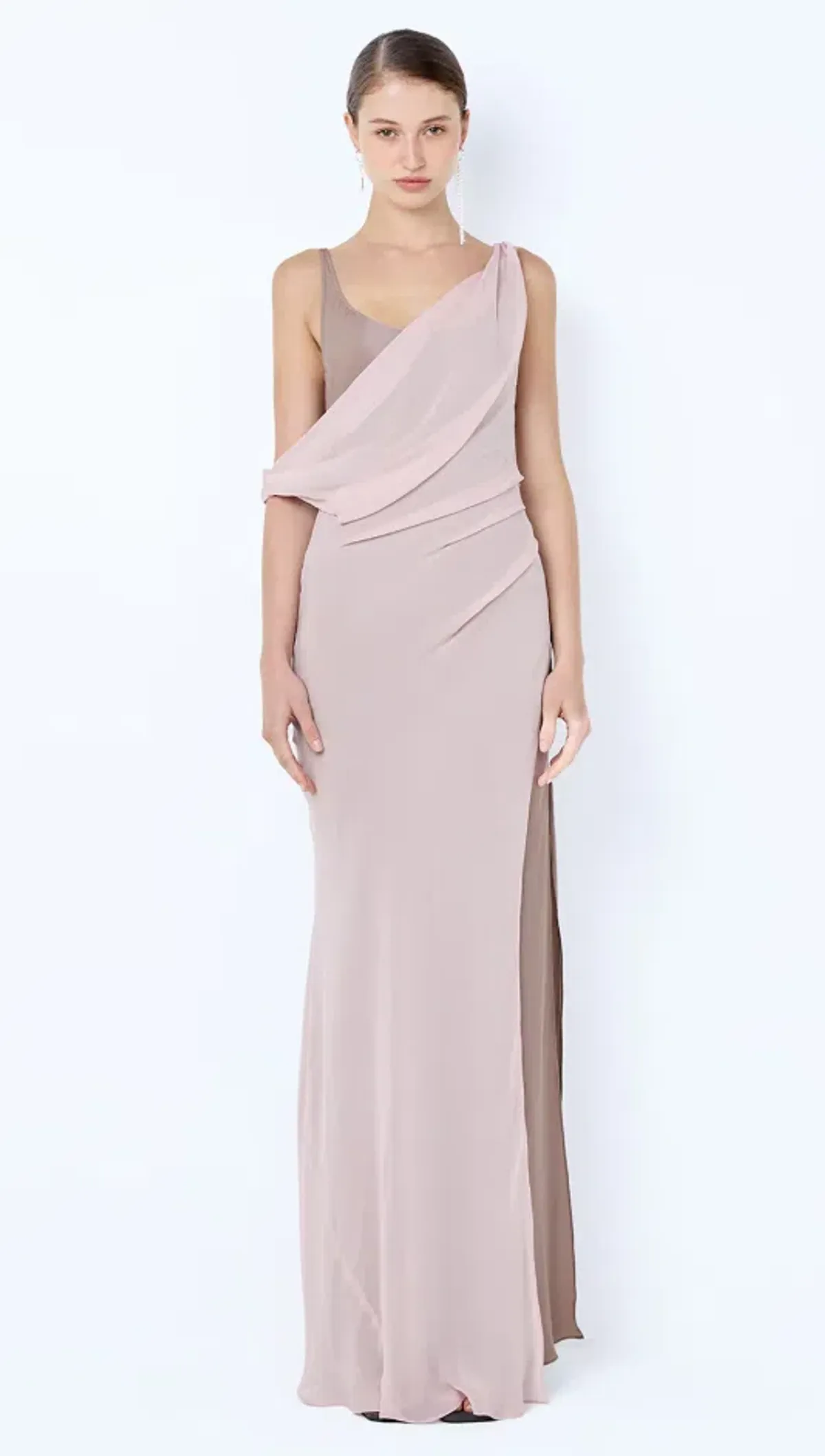 Bec & Bridge AUGUSTIN ASYM MAXI DRESS MAUVE/MAUVE SMOKE Size 8 for rent on The Volte - main image