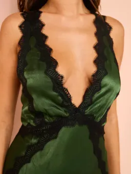 Shona Joy Camille Cross Back Mini Dress in Fern & Black size 8 for rent on The Volte - image 3