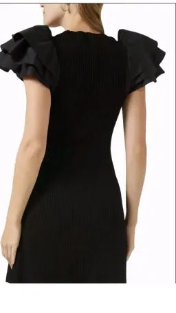 Aje Questa Puff Mini Dress Black s.M for rent on The Volte - image 6