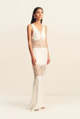 Shona Joy stratus plunged lace panelled maxi dress - ivory 10 for rent on The Volte - image 3