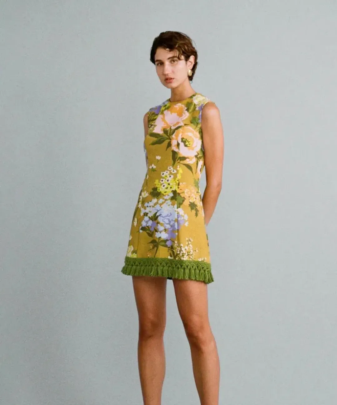 Lovaan Studios Mathilda Mini Yellow/Floral Size 8 for rent on The Volte - main image