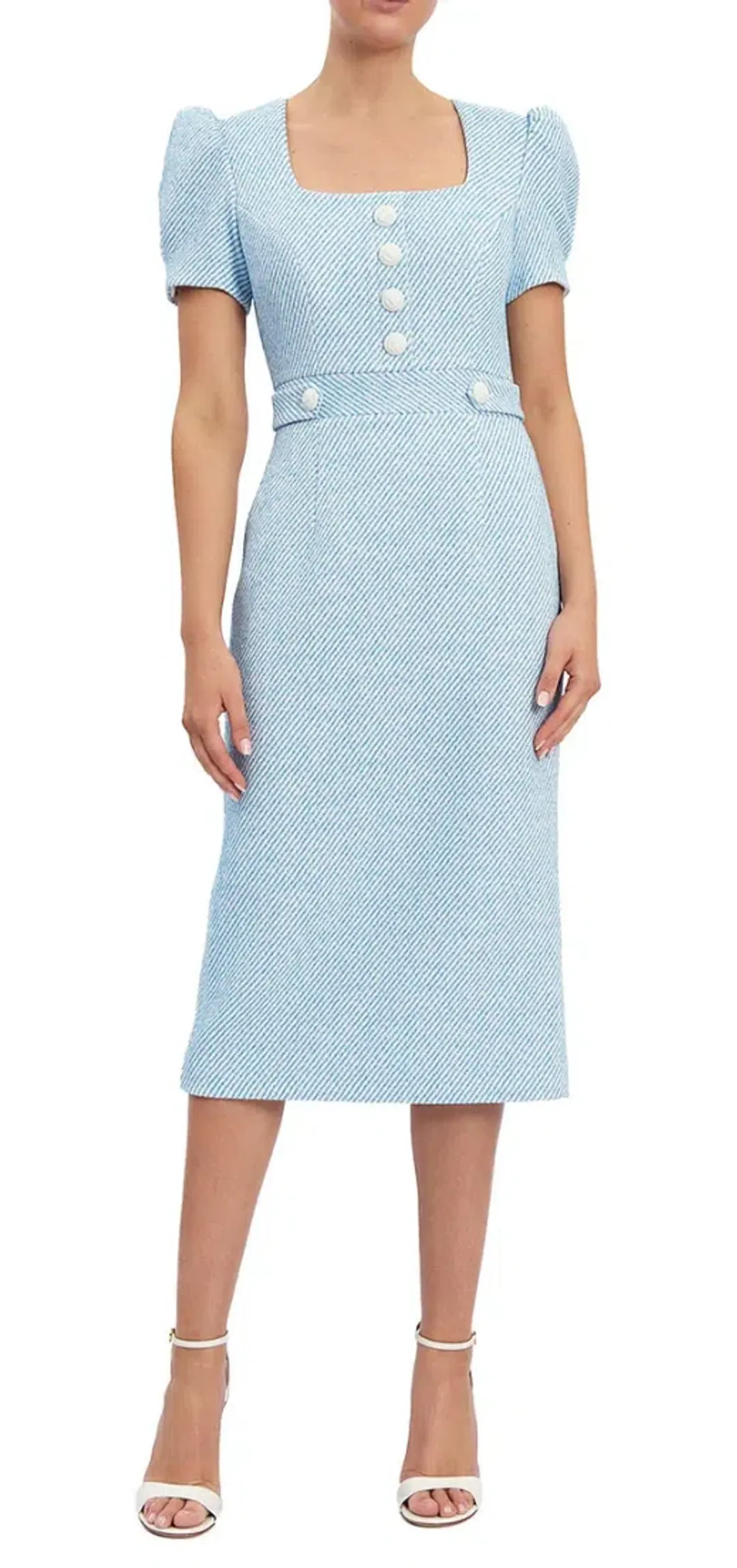 Rebecca Vallance Charlene Midi Blue & White Size AU10 for rent on The Volte - main image