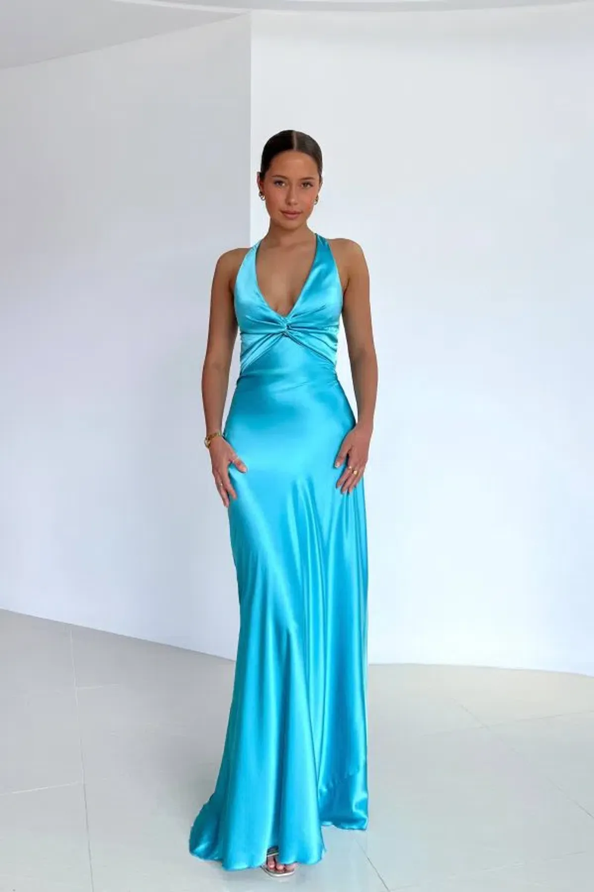 Ruth Tarvydas Aqua Goddess Gown Size 10 for rent on The Volte - main image