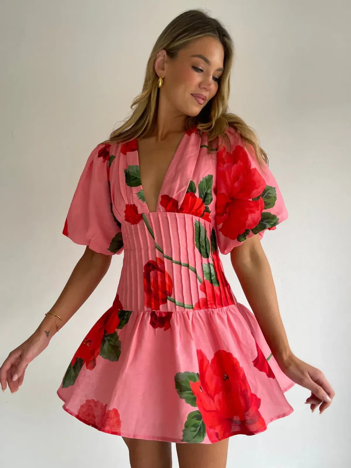 By Nicola Neve Mini Dress size 10 Raspberry Bloom for rent on The Volte - main image