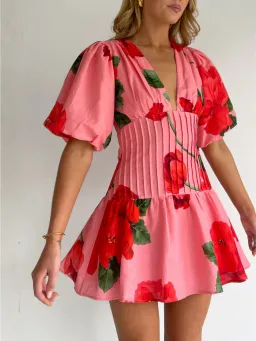 By Nicola Neve Mini Dress size 10 Raspberry Bloom for rent on The Volte - image 2