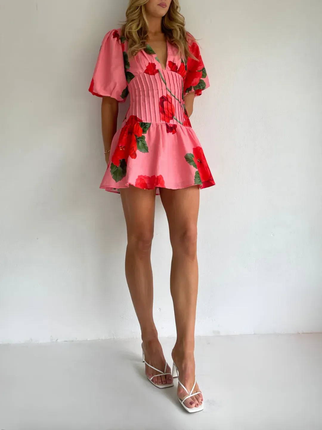 By Nicola Neve Mini Dress size 10 Raspberry Bloom for rent on The Volte - main image