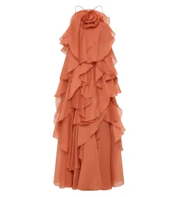 Aje Pandorea Layered Maxi Dress Coral Clay Size 6 for rent on The Volte - image 11