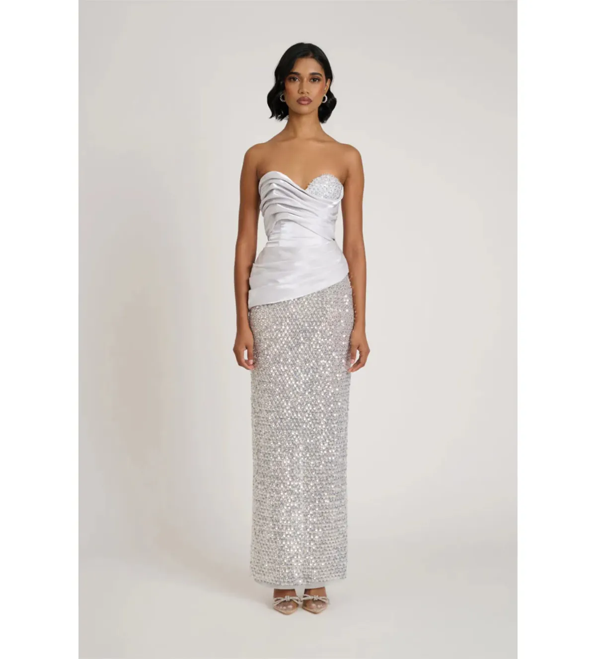 Eliya The Label Gia Gown in Silver Size AU8 for rent on The Volte - main image