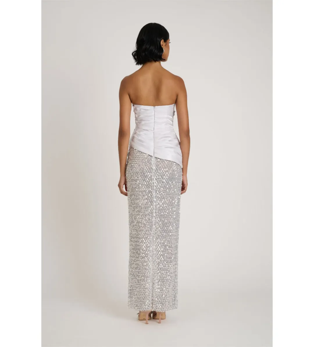 Eliya The Label Gia Gown in Silver Size AU8 for rent on The Volte - main image