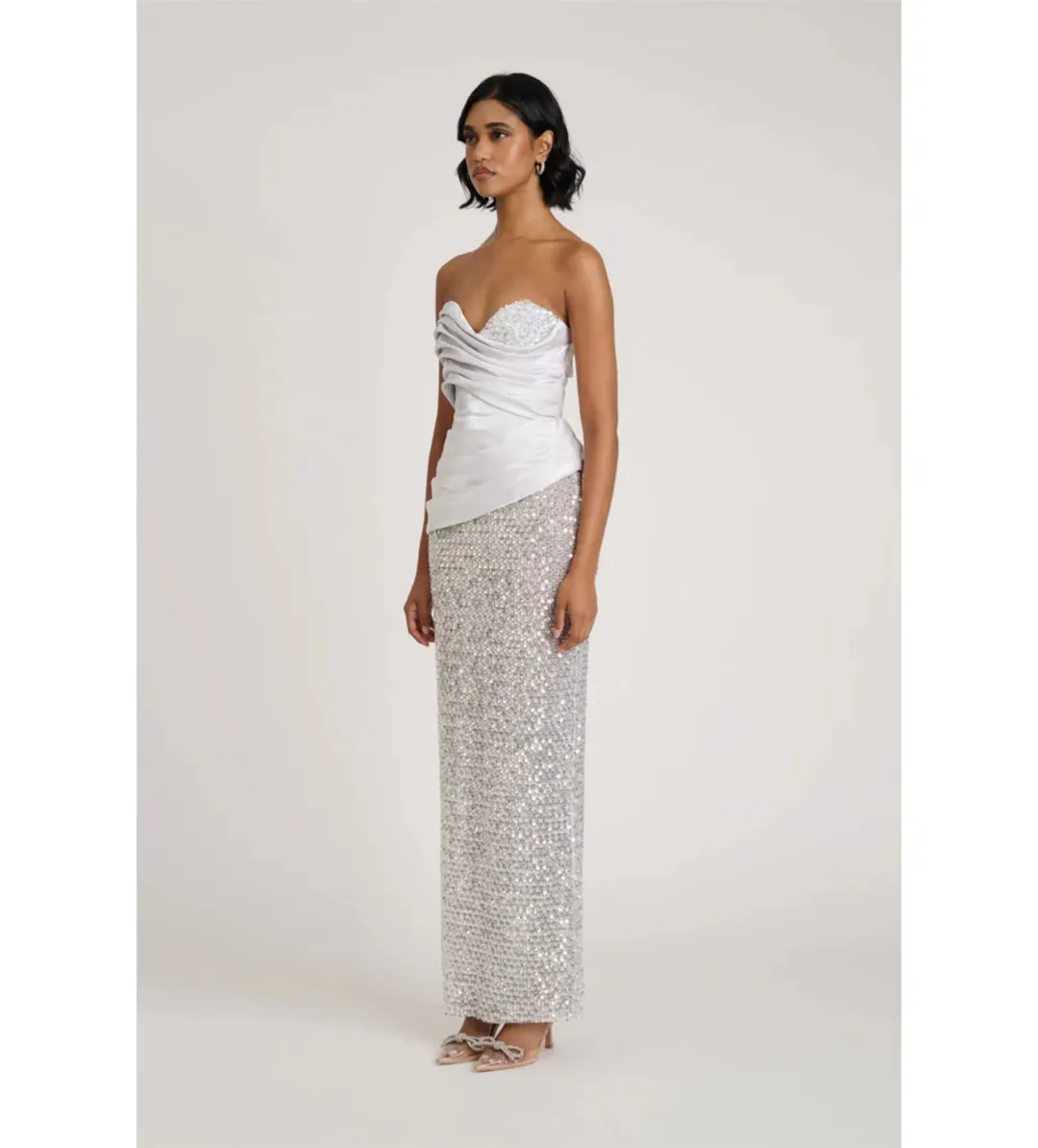 Eliya The Label Gia Gown in Silver Size AU8 for rent on The Volte - main image